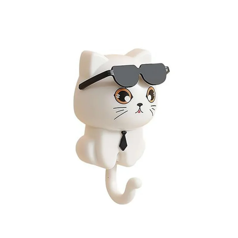 Cat Hook for Wall, Cute Cat Key Hook with Sunglasses (1 Pc) - Image 4