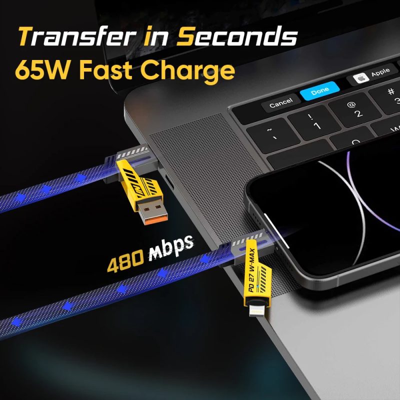 65W 4-in-1 Fast Charging Cable for iPhone, Android & Laptops - Image 4