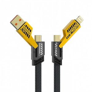 65W 4-in-1 Fast Charging Cable for iPhone, Android & Laptops