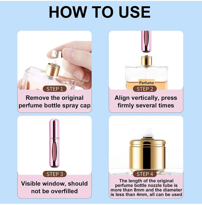Mini Portable Perfume Empty Spray Bottle (1 Pc / Random Color) - Image 4