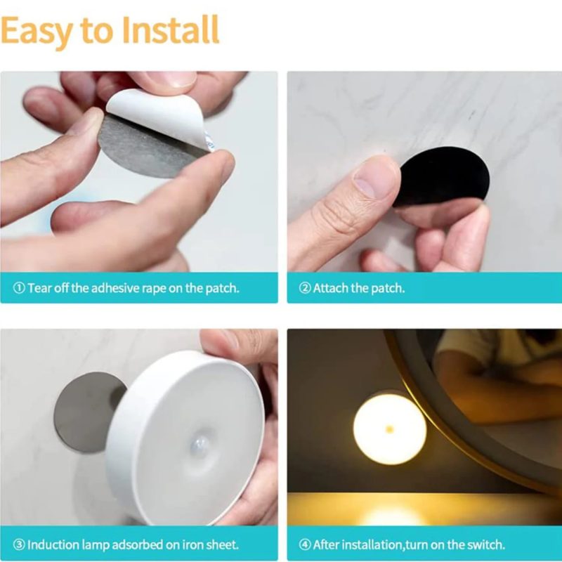 Round Shape 8 LED Motion Sensor Induction Led Light - Image 4