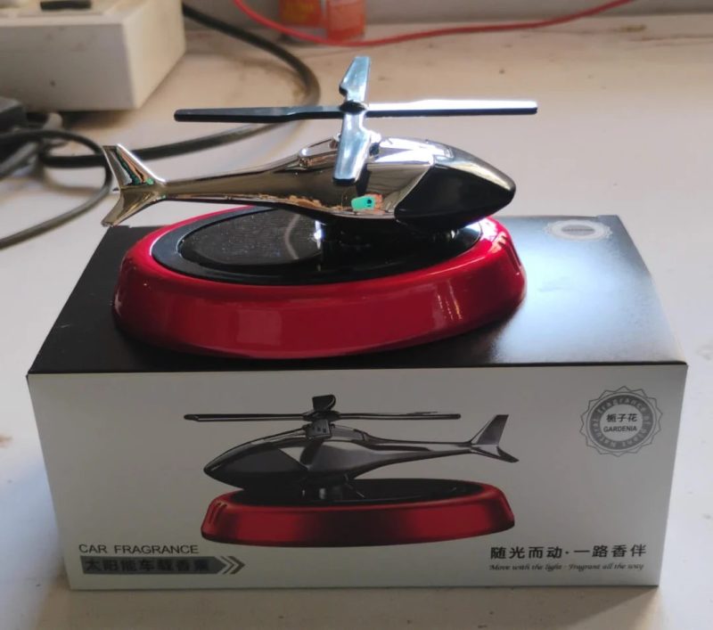 Solar-Powered Rotating Helicopter Car Air Freshener - Image 3