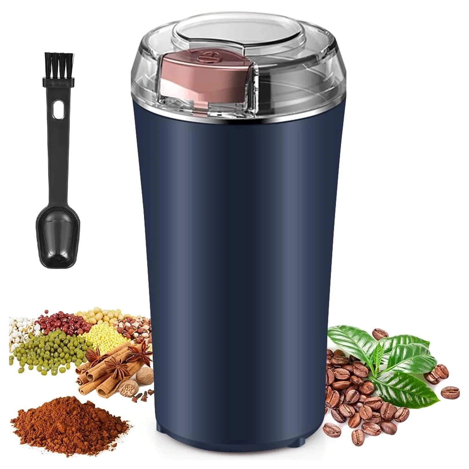 Electric Coffee & Spice Grinder 200W, 4-Blade Mill for Dry Masala, Spices, Nuts & Herbs | Stainless Steel Body, Push-Button Control for Home Kitchen - Image 2
