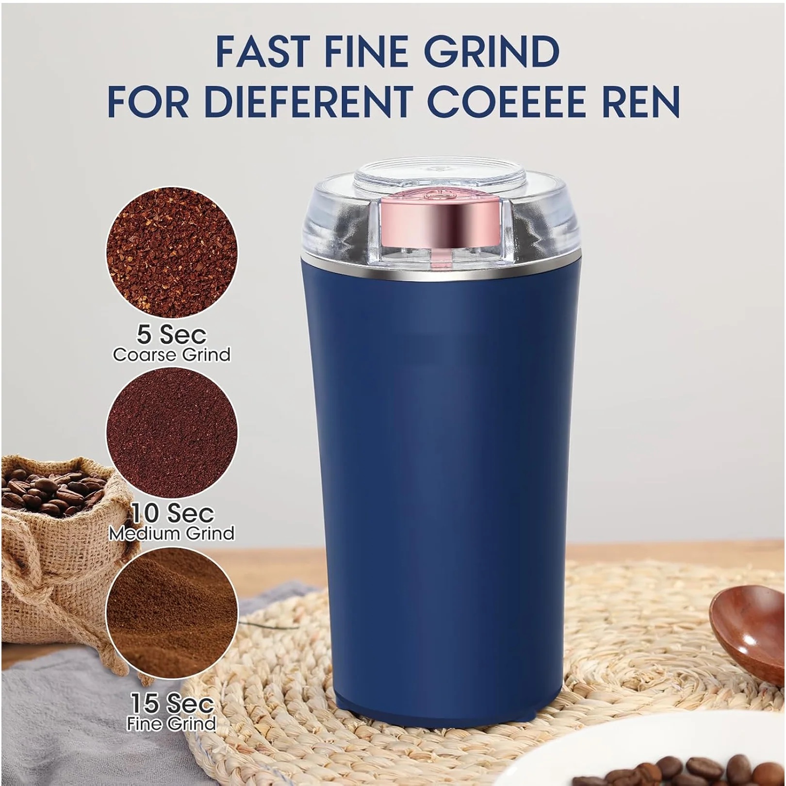 Electric Coffee & Spice Grinder 200W, 4-Blade Mill for Dry Masala, Spices, Nuts & Herbs | Stainless Steel Body, Push-Button Control for Home Kitchen - Image 9